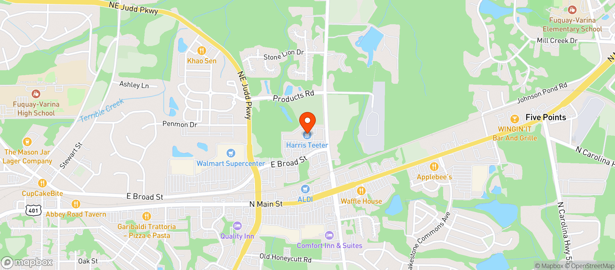 Map showing Harris Teeter