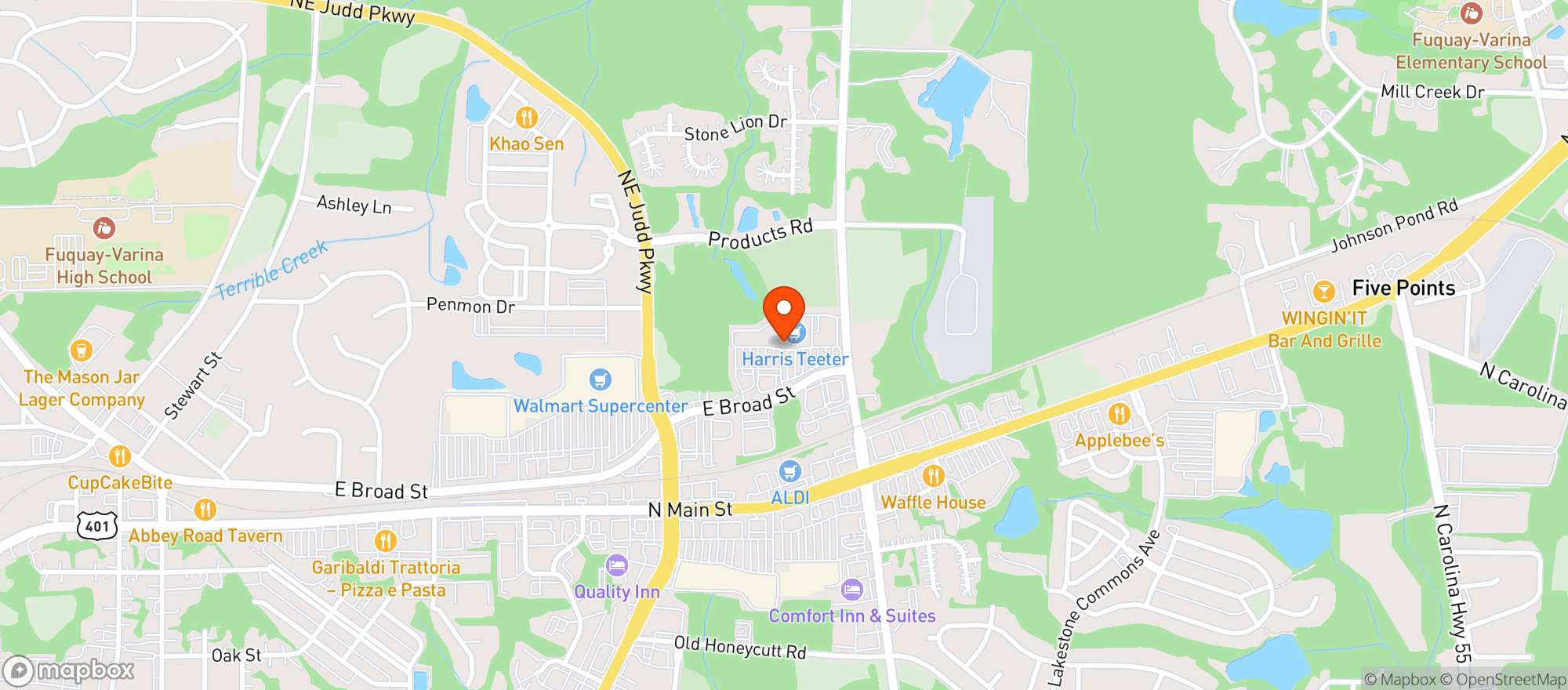 Map showing Gnc - 1030 - Fuquay Crossing