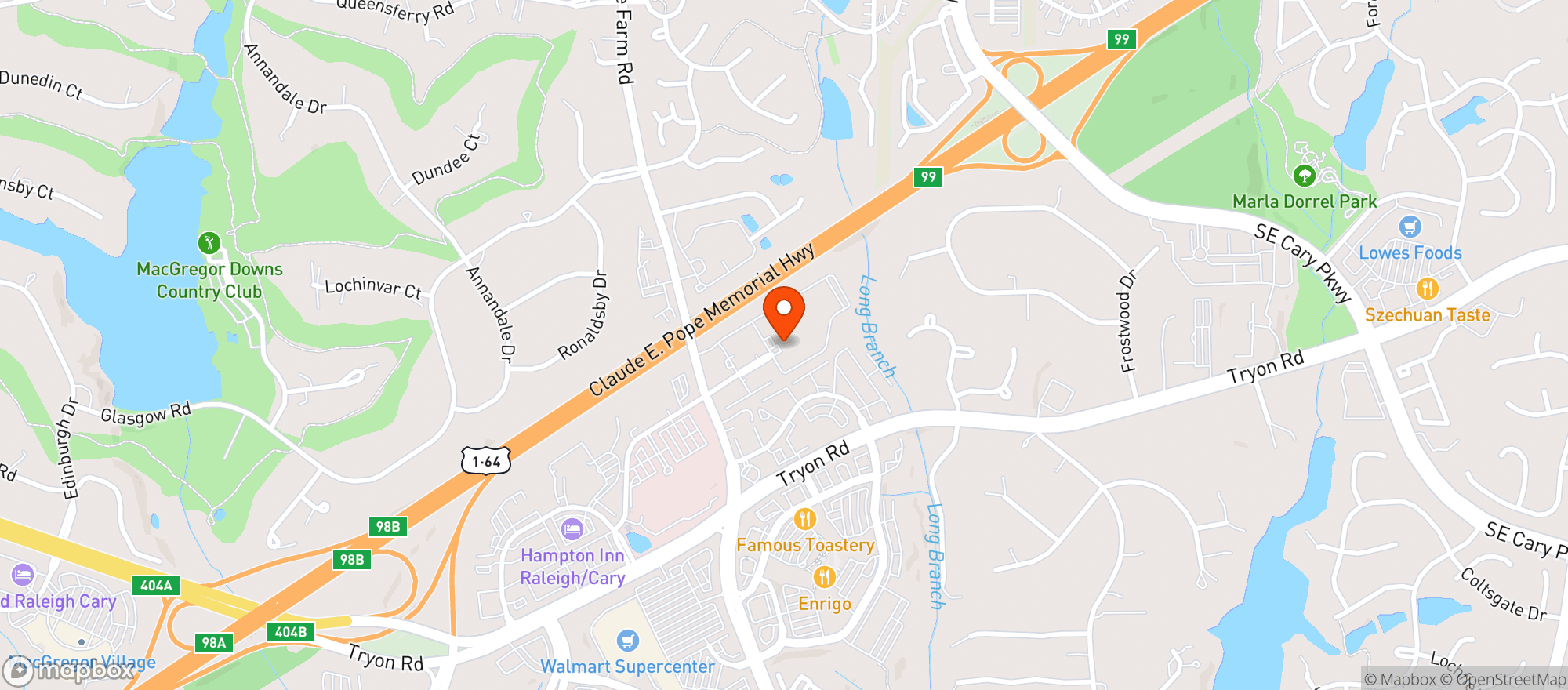 Map showing Templeton Of Cary