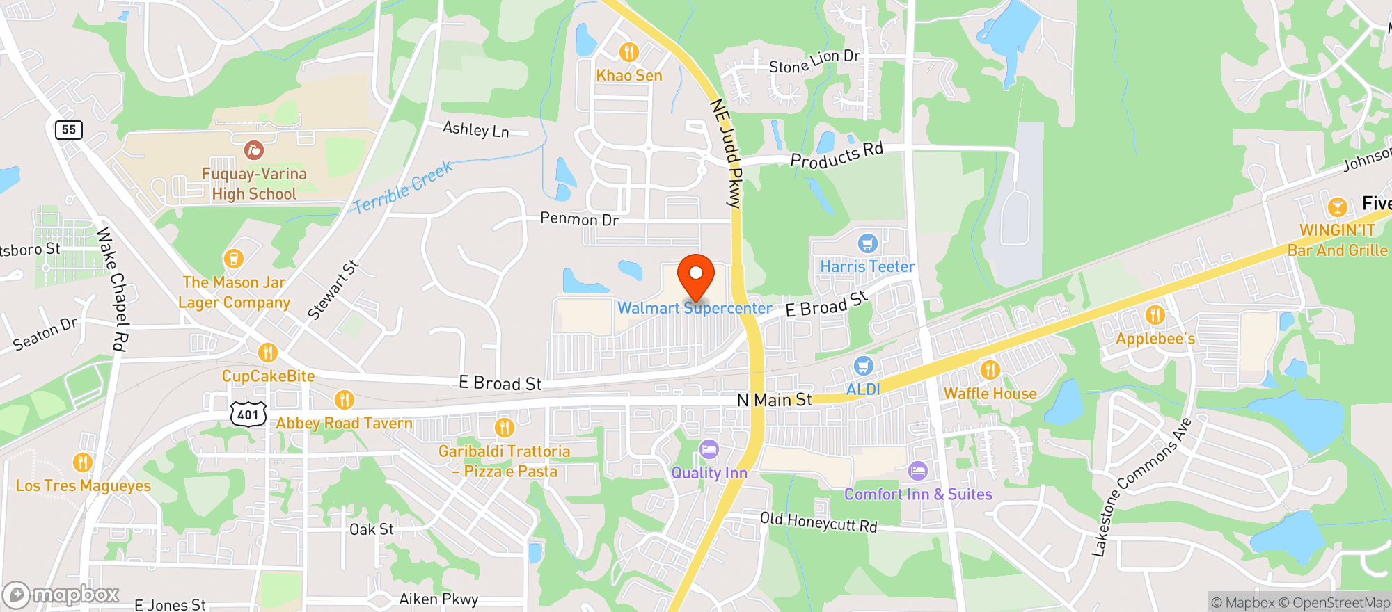 Map showing Walmart Supercenter