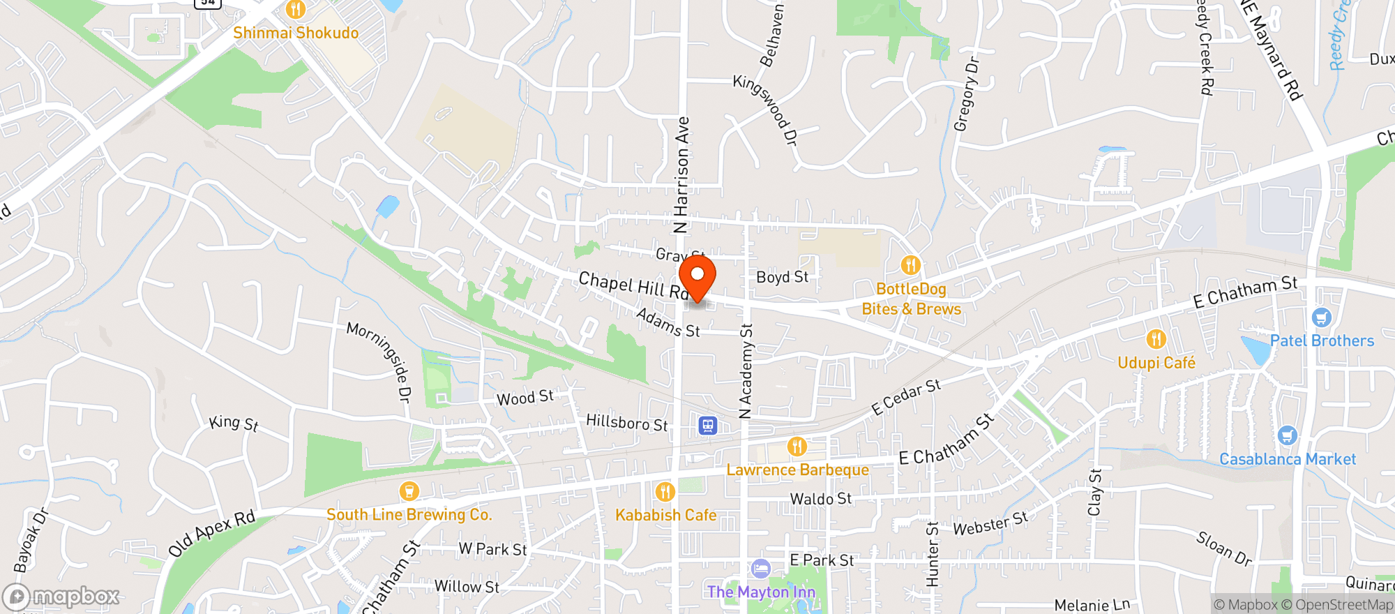 Map showing CARY MINI MART