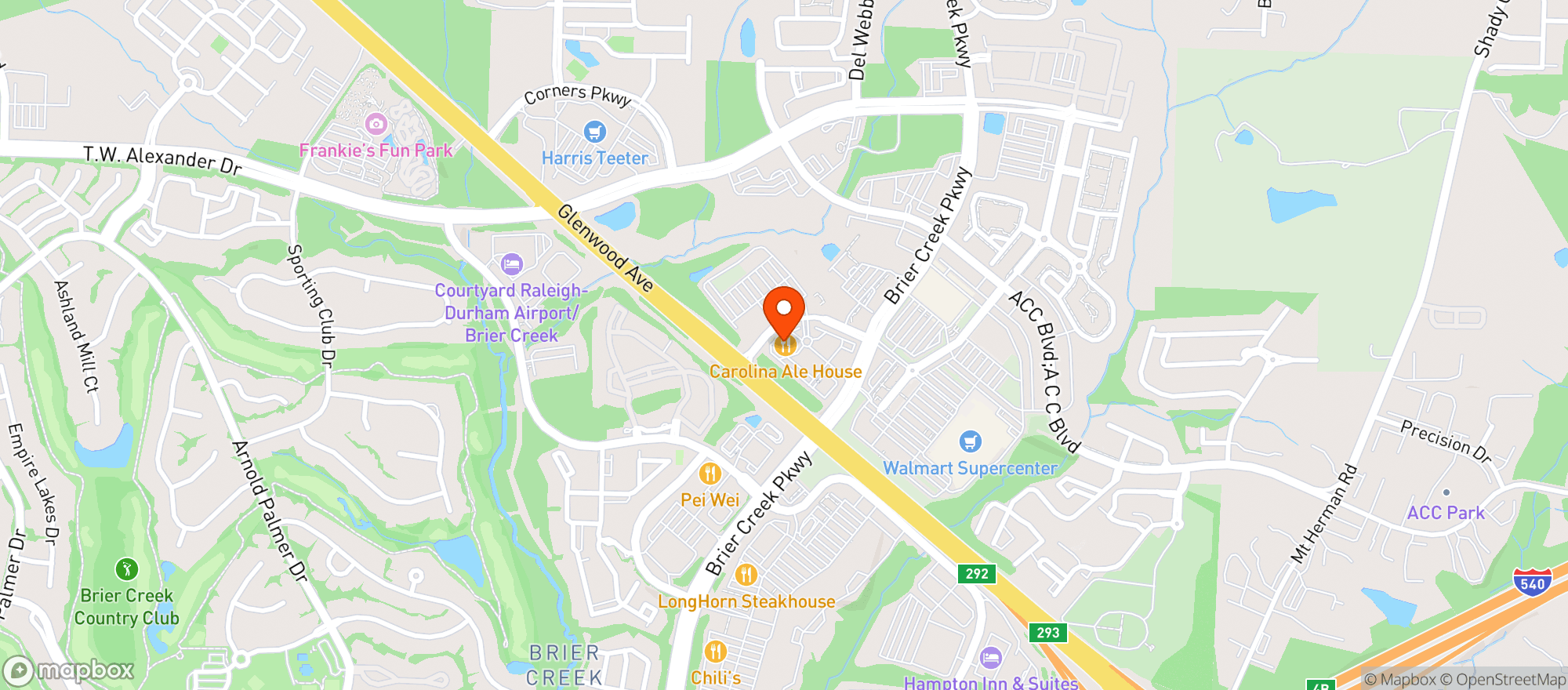 Map showing Carolina Ale House