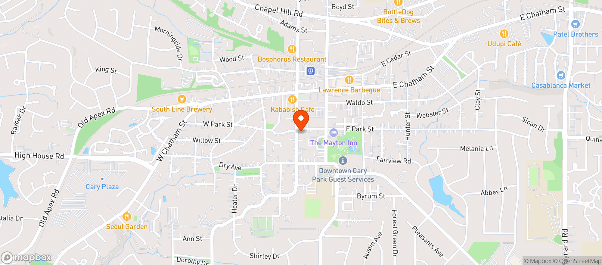 Map showing Home for Entertaining