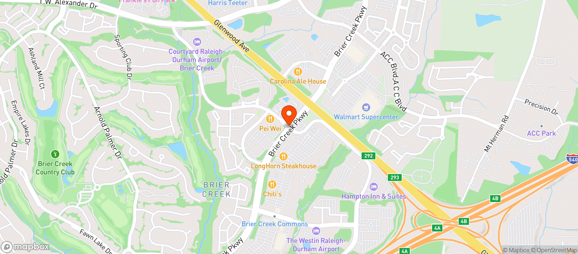 Map showing Lowes-#224 Brier Creek