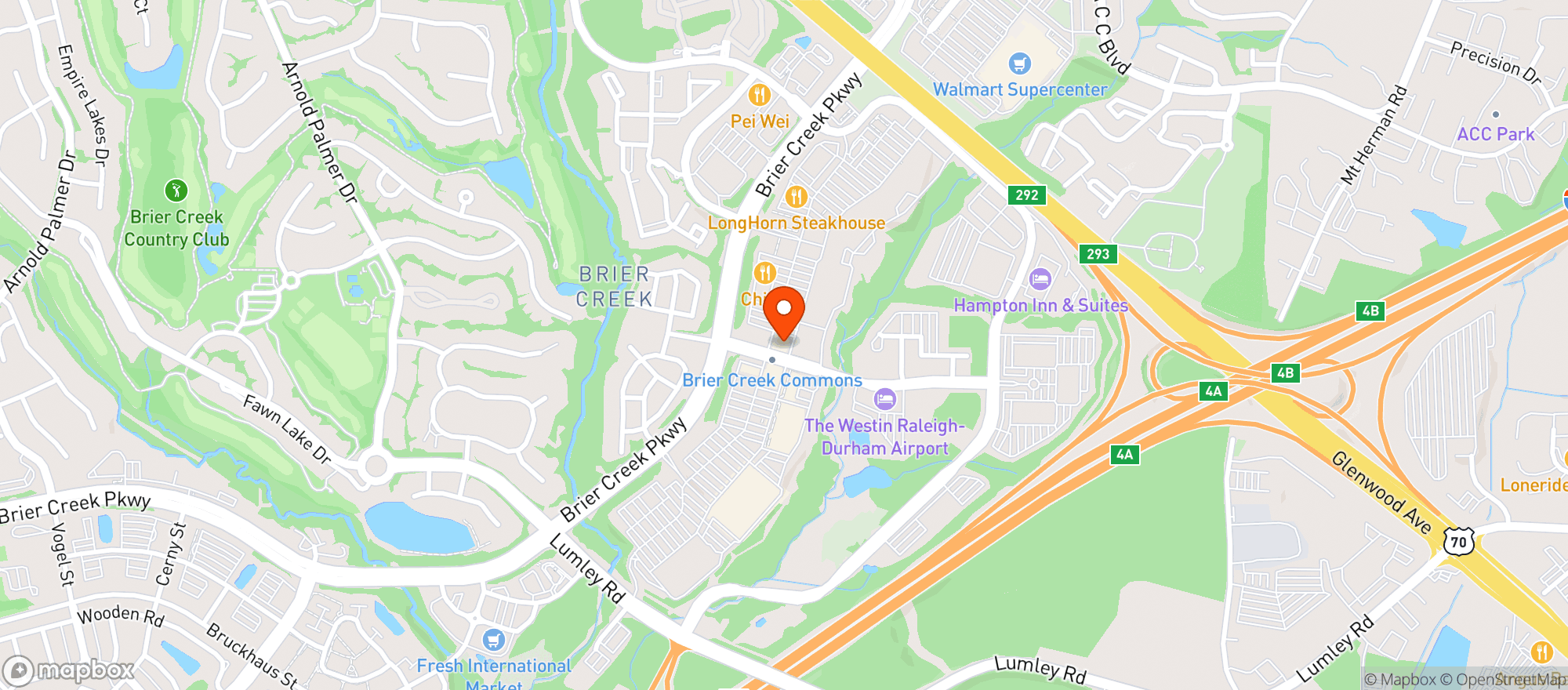 Map showing Vitamin Shoppe - Raleigh-Brier Creek