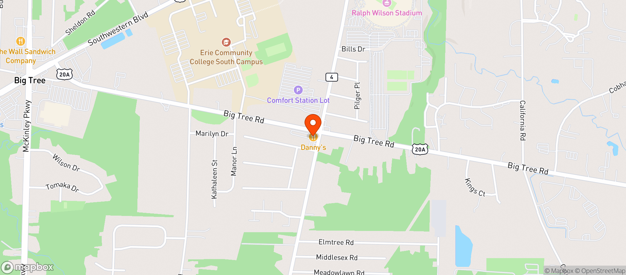 Map showing Dannys South
