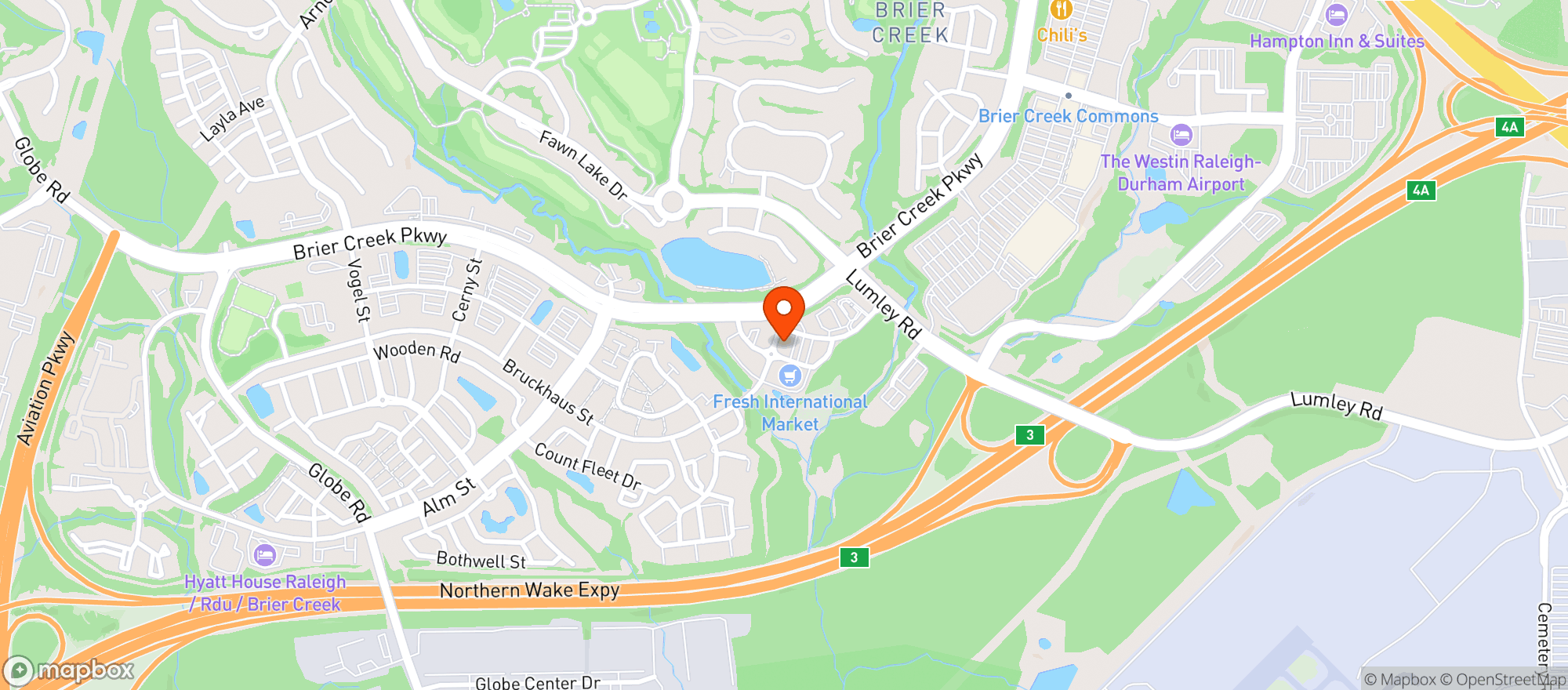 Map showing TràLi Irish Pub & Restaurant - Brier Creek