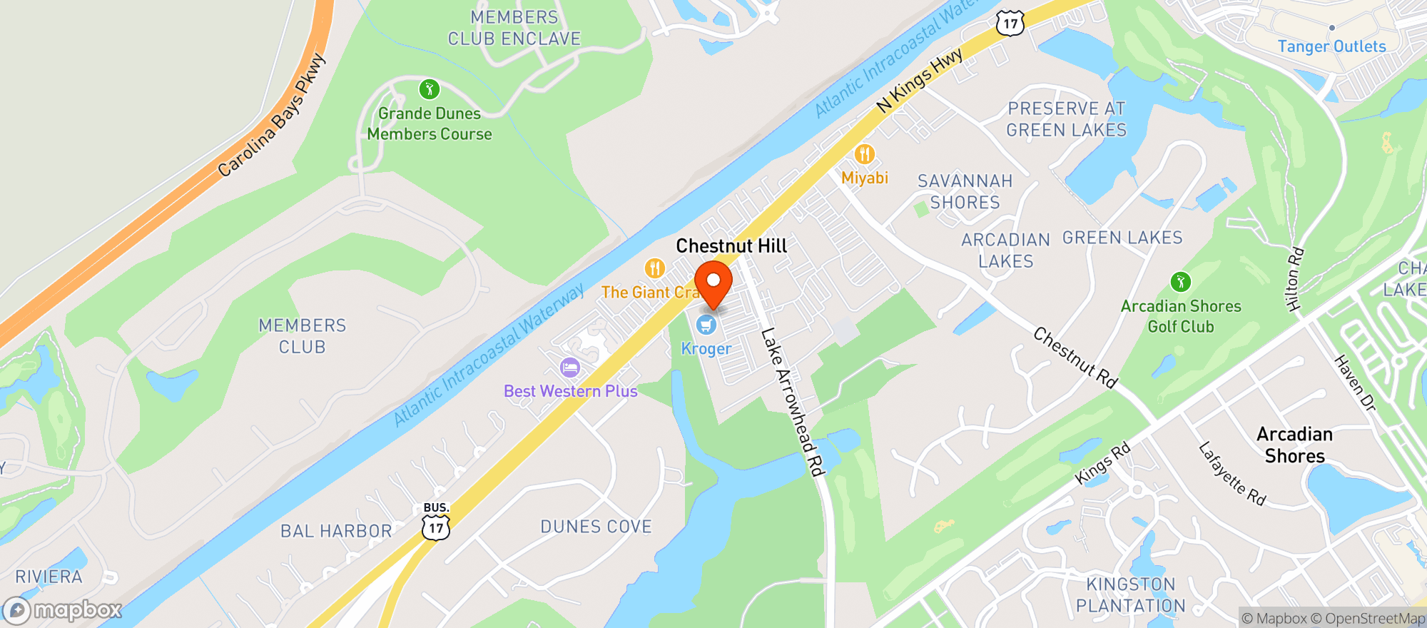 Map showing Kroger #16