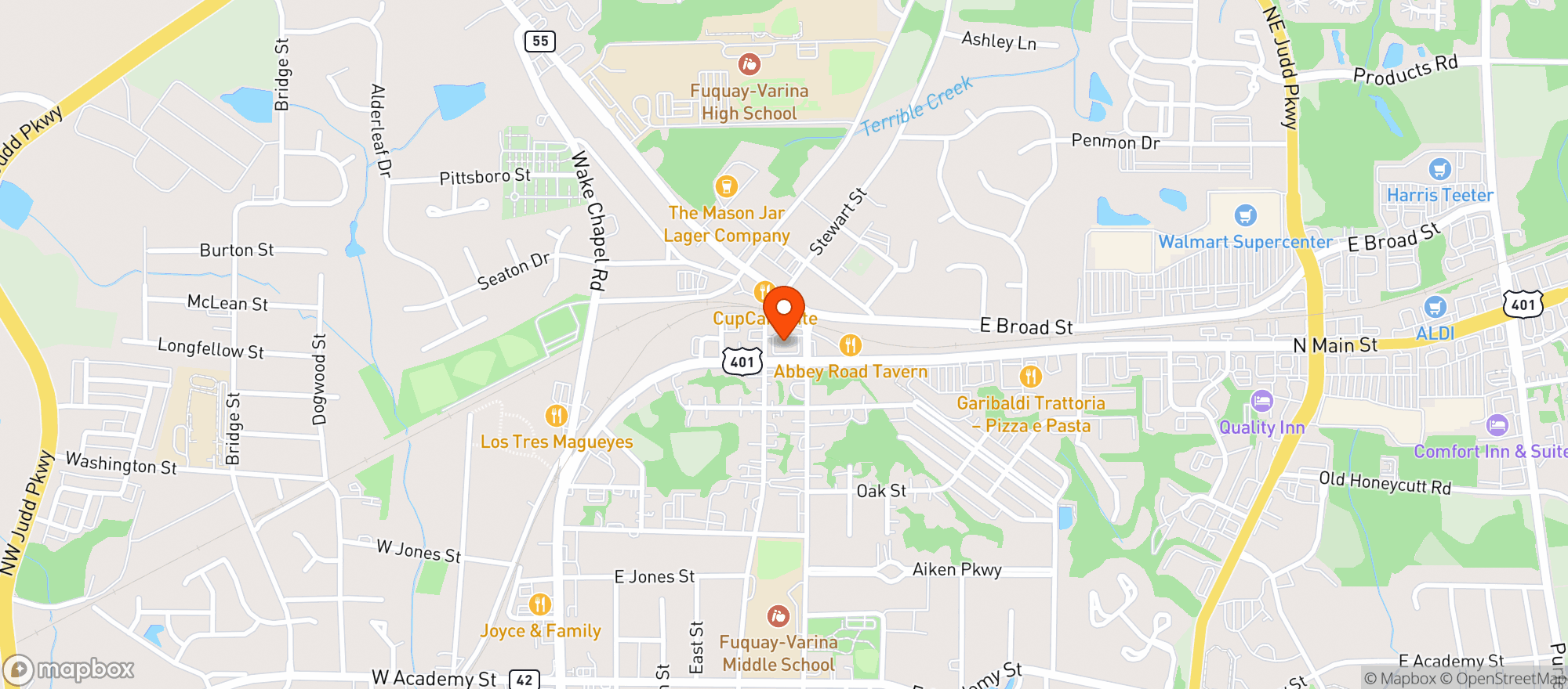 Map showing Cvs