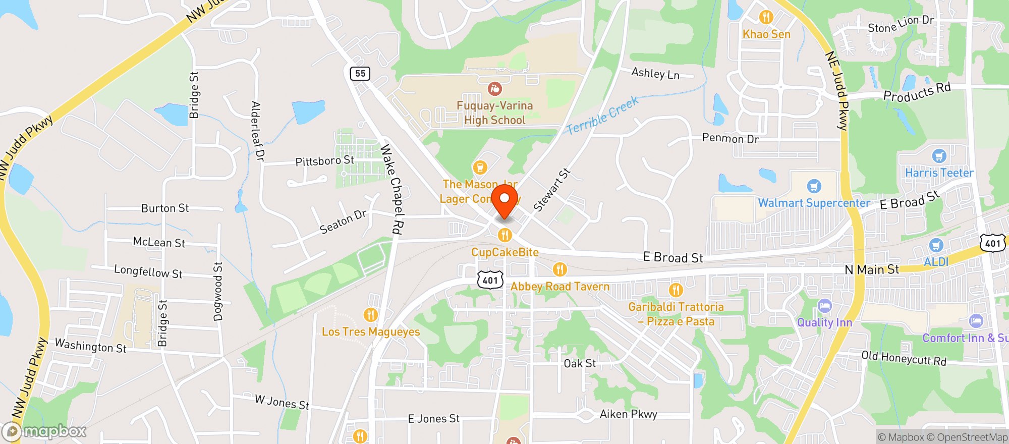 Map showing Moonlight Liquor Lounge