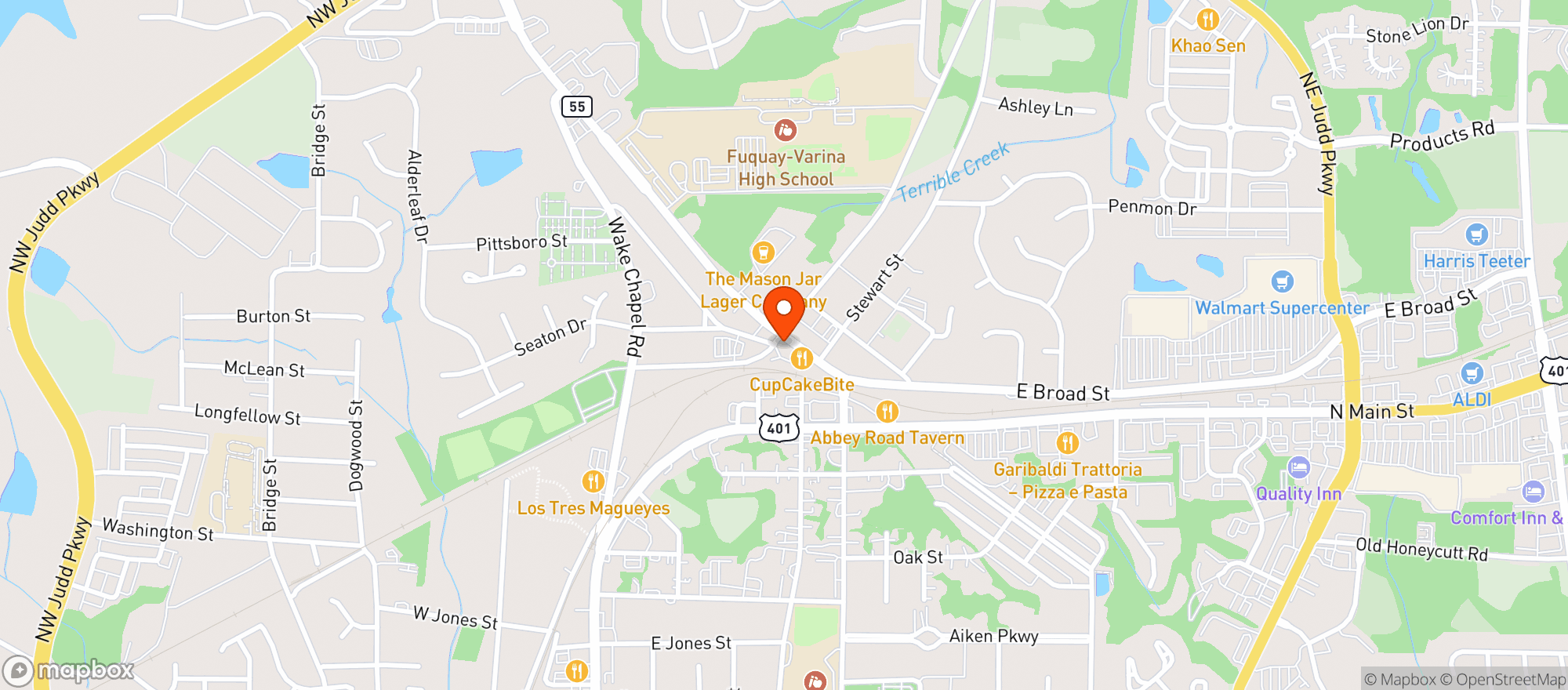 Map showing J & S New York Pizza Ii