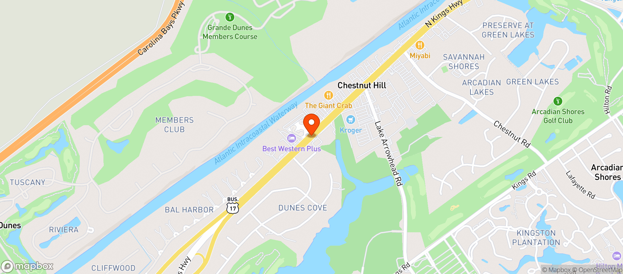Map showing Comedy Cabana