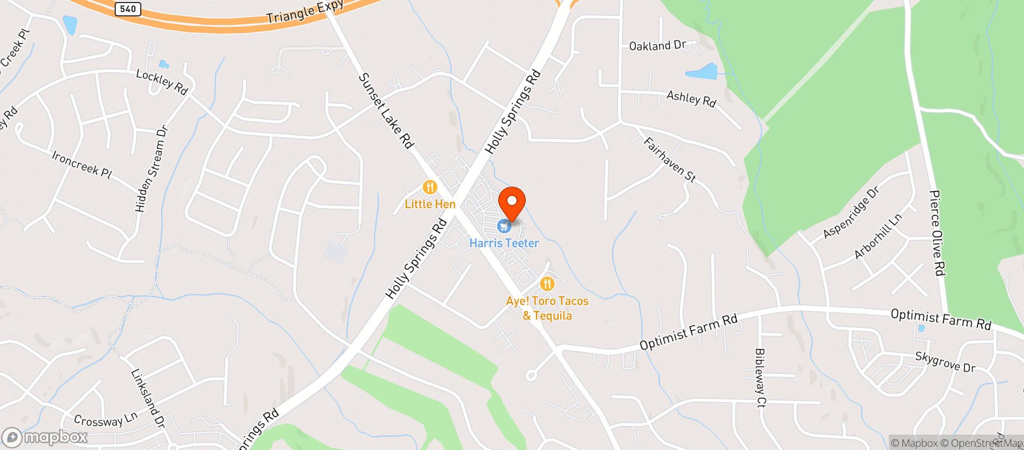 Map showing Harris Teeter