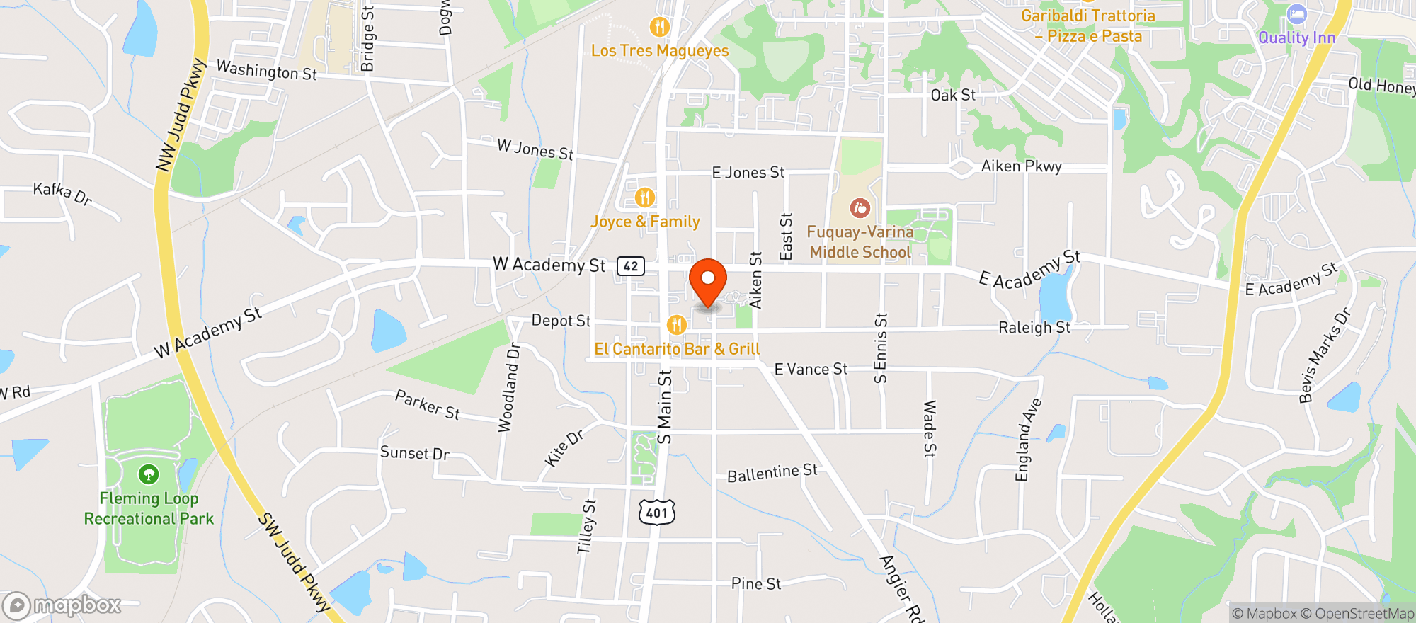 Map showing Dukes Kitchen & Taphouse