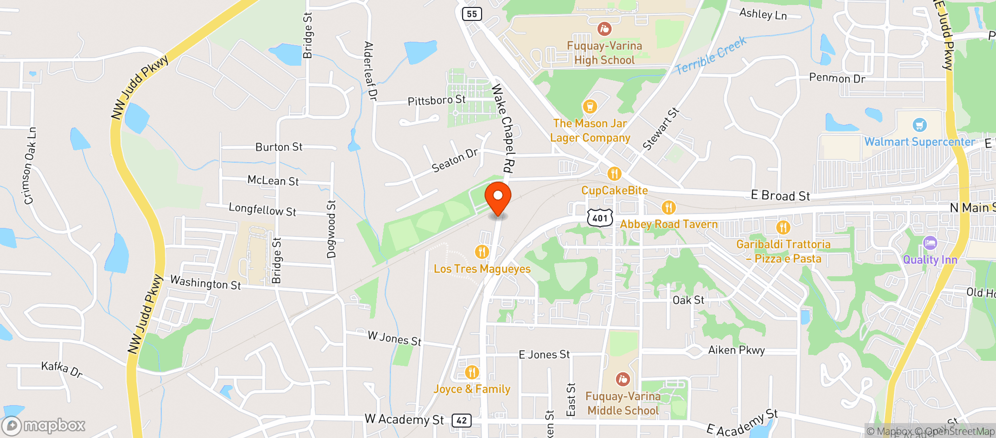Map showing Las Carolinas Supermarket