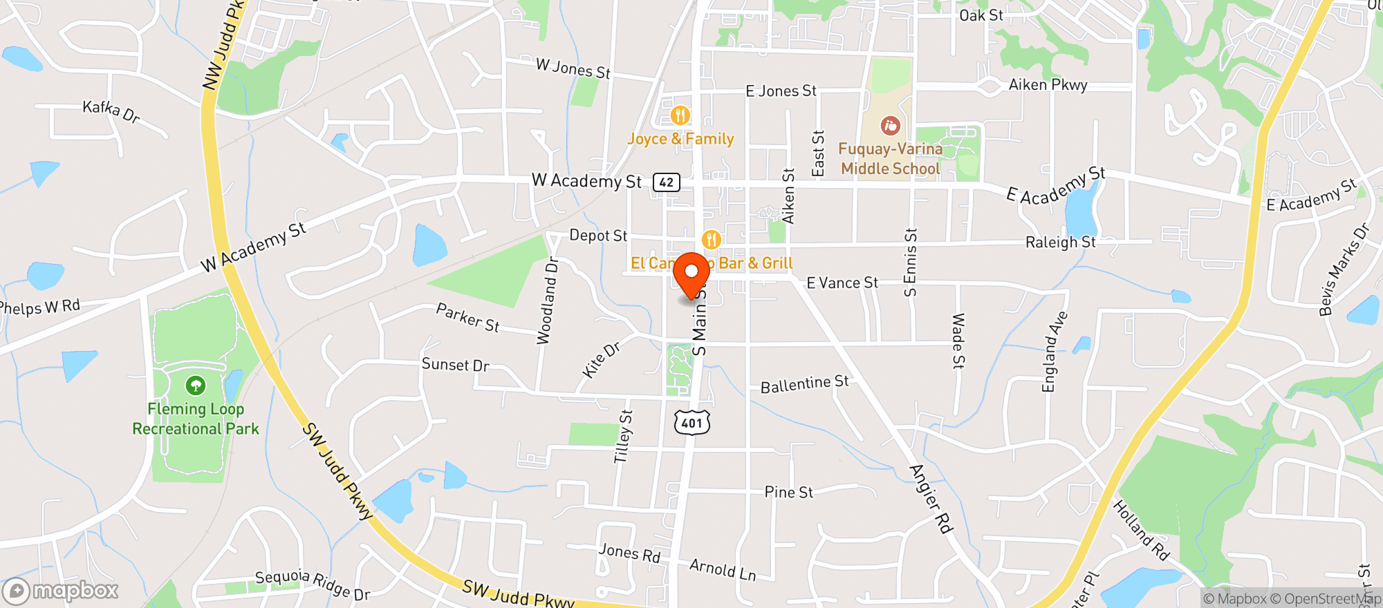 Map showing Fainting Goat Brewing Company