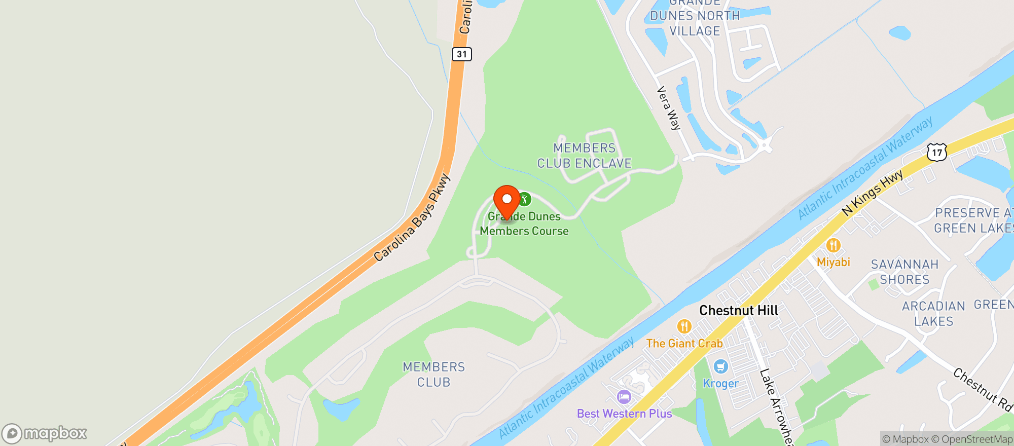 Map showing Grande Dunes Members Club