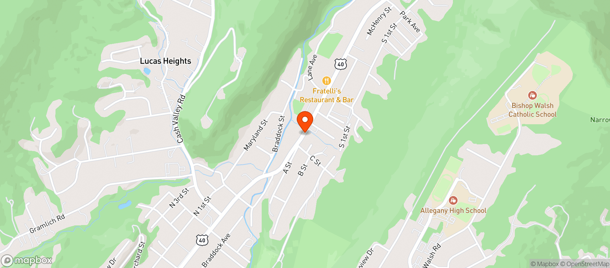 Map showing Jolly Roger Discount Liquors