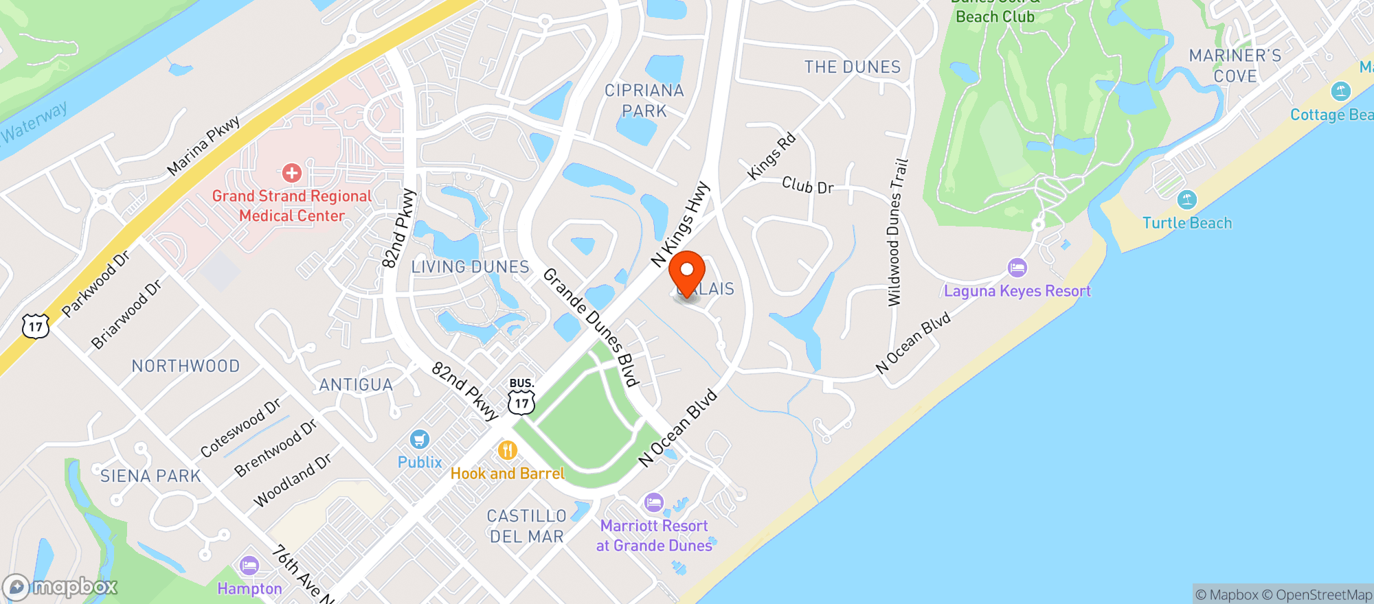 Map showing Grand Strand Supplements