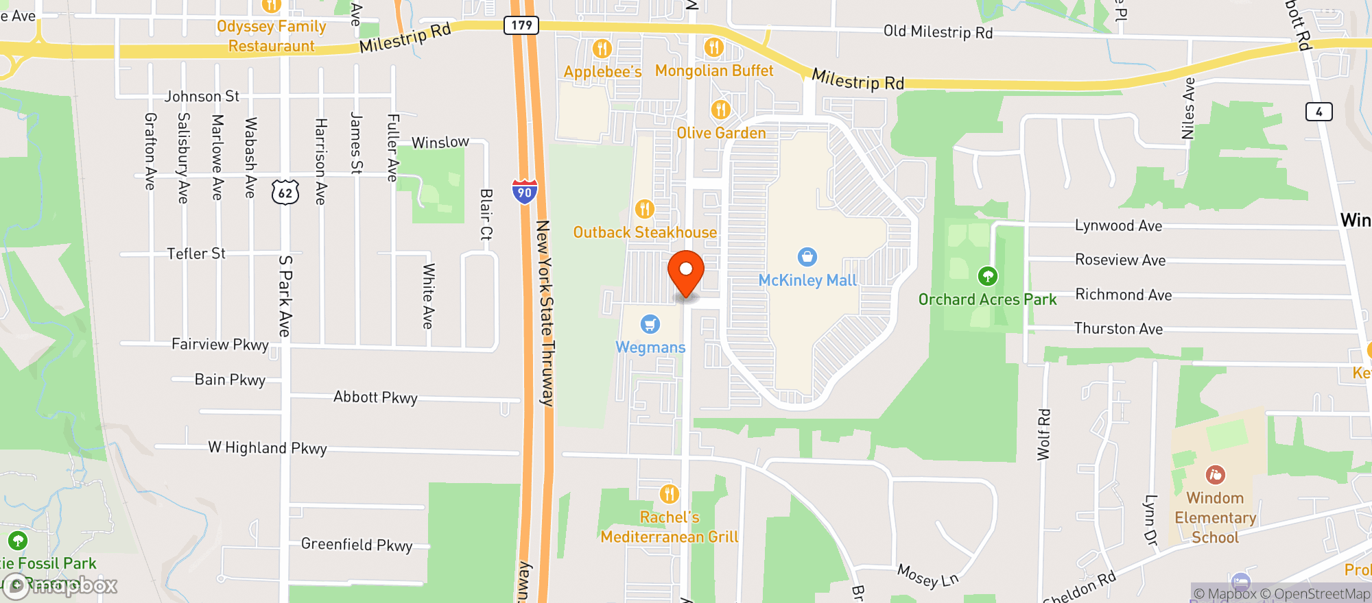 Map showing Wegmans