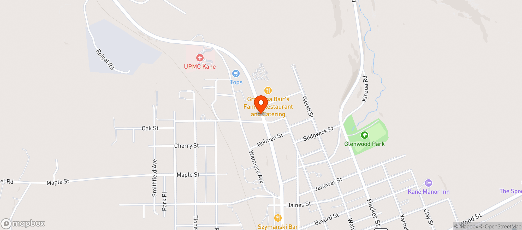 Map showing Kane Beer