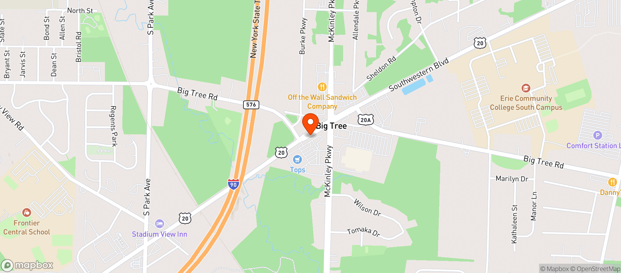 Map showing Tops