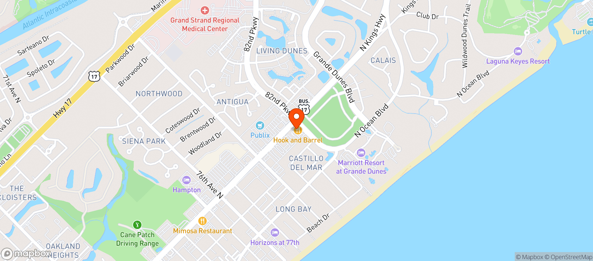 Map showing Hook & Barrel