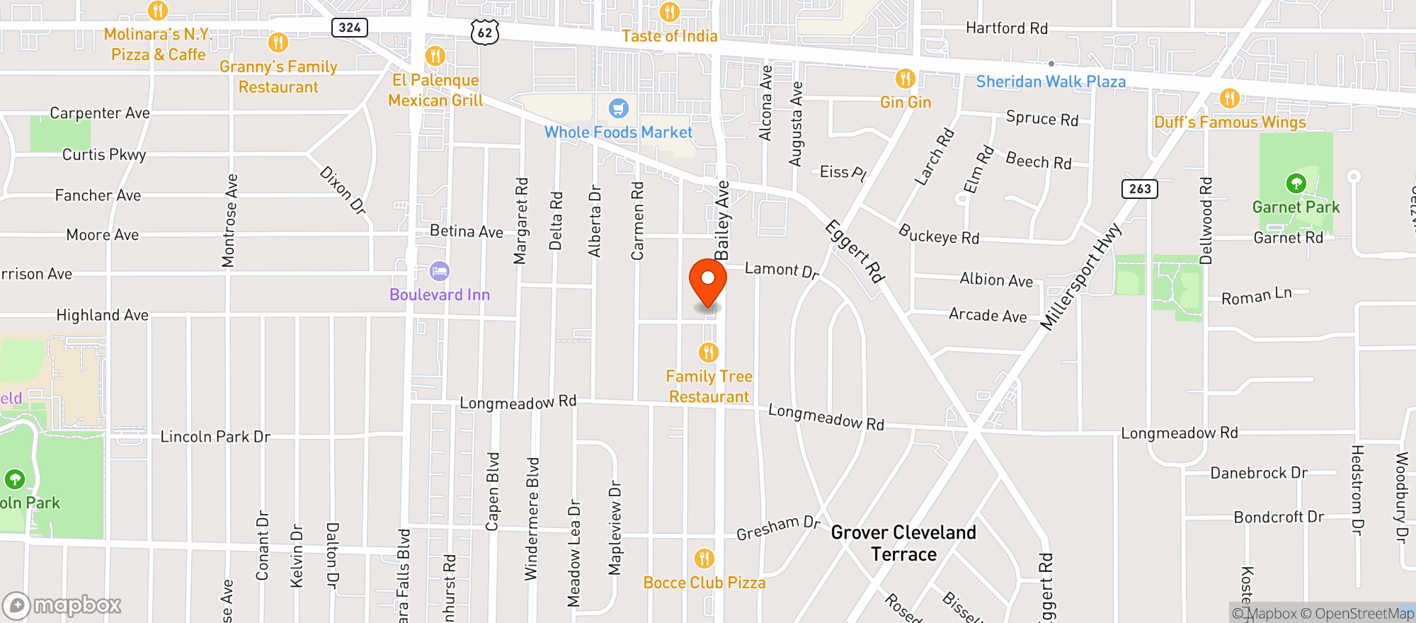 Map showing On The Rox Liquors