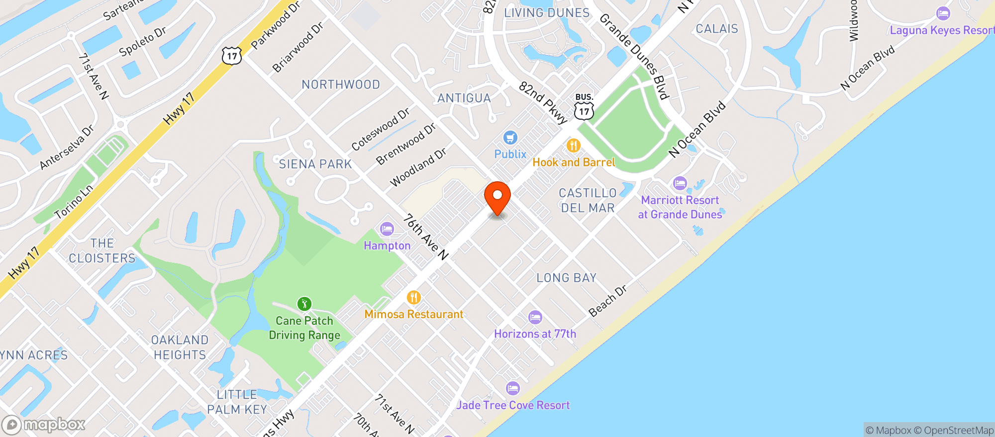 Map showing Neat Bourbon Bar