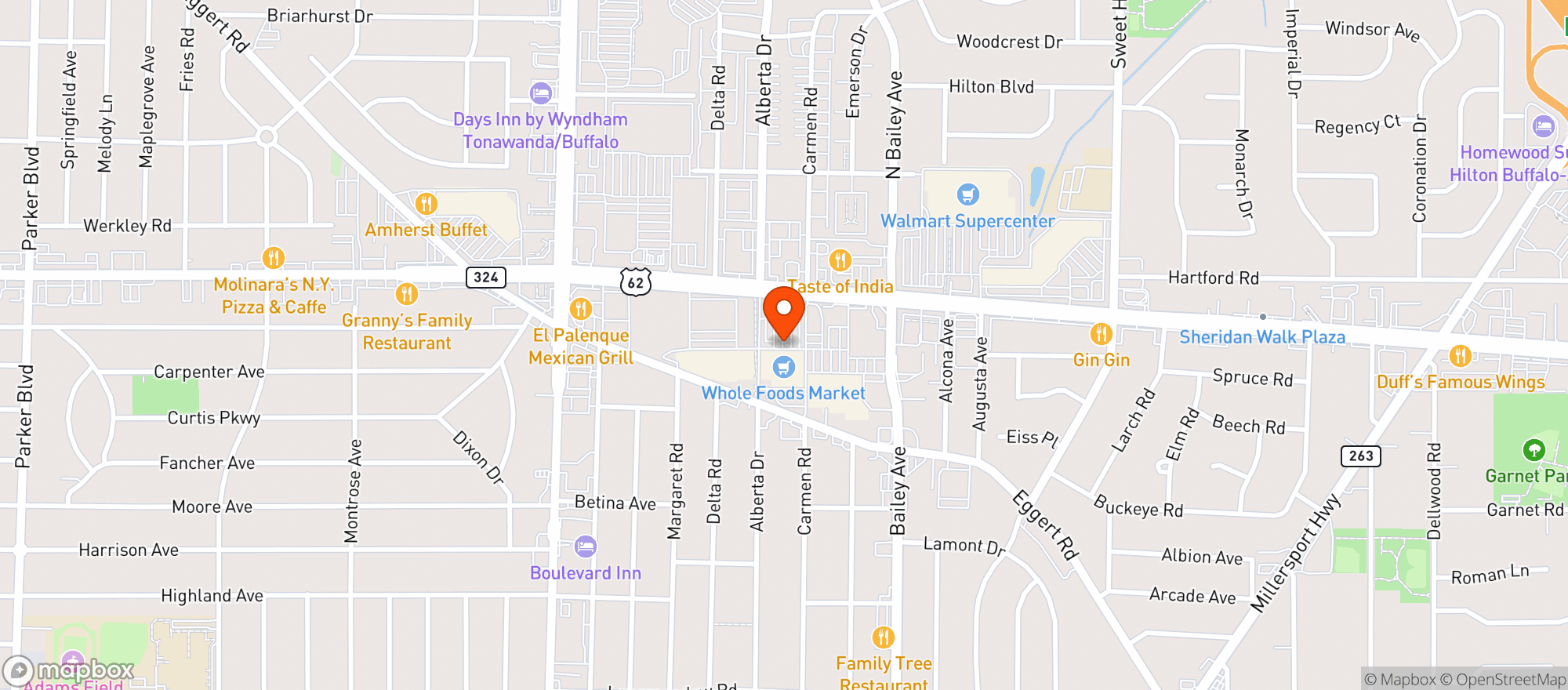 Map showing Wholefoods
