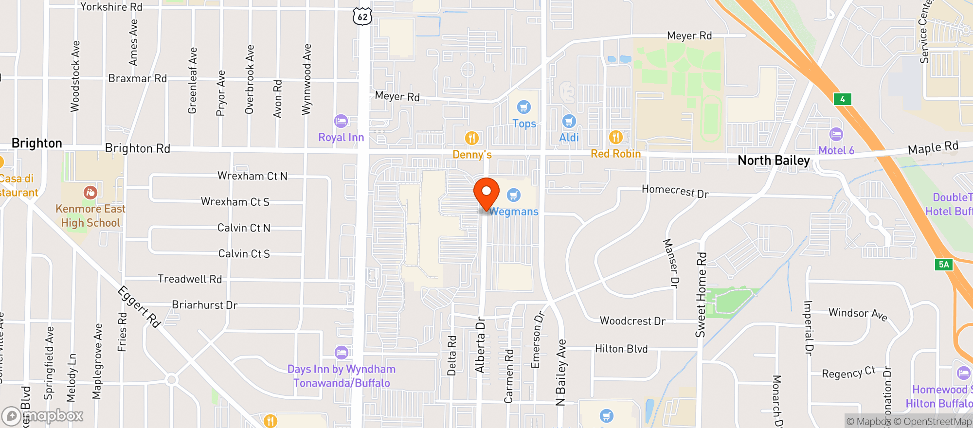 Map showing Wegmans