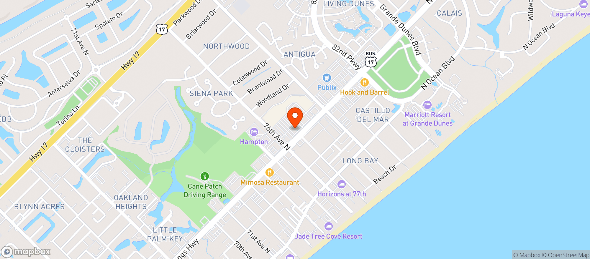Map showing Liberty Tap Room & Grill