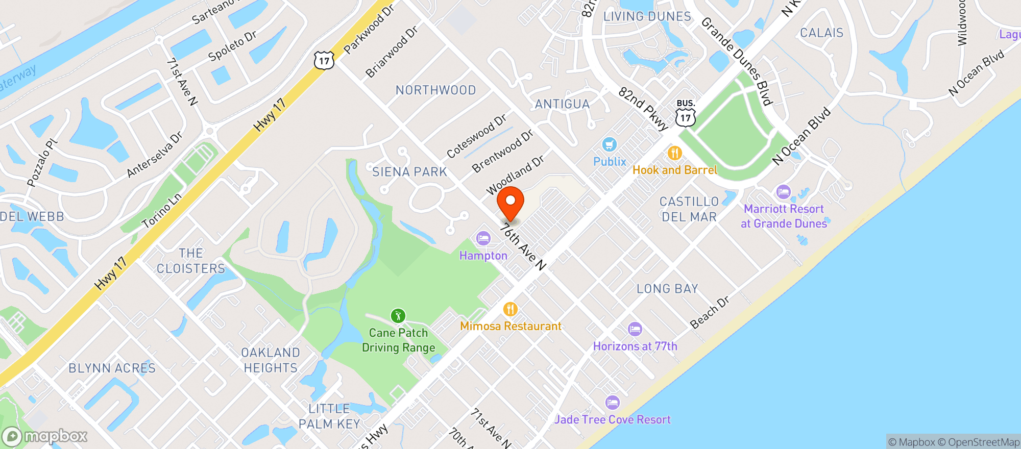 Map showing Bay Naturals