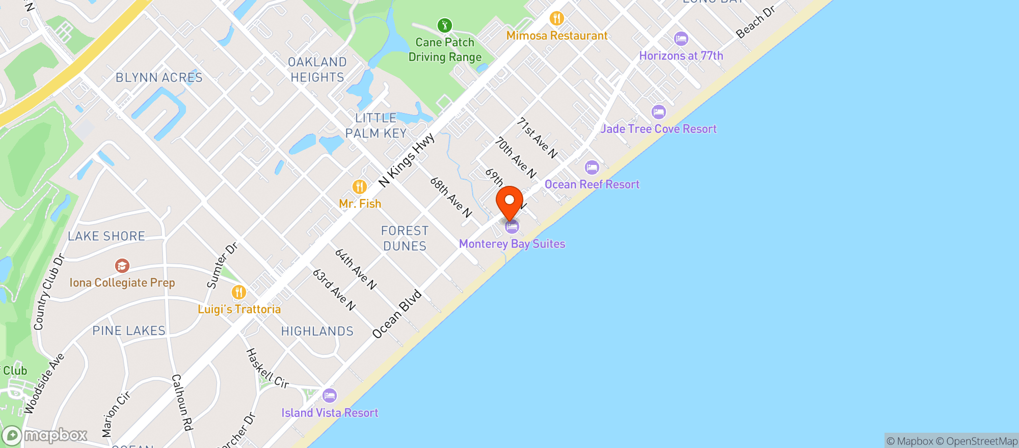 Map showing Monterey Bay Suites (myr)