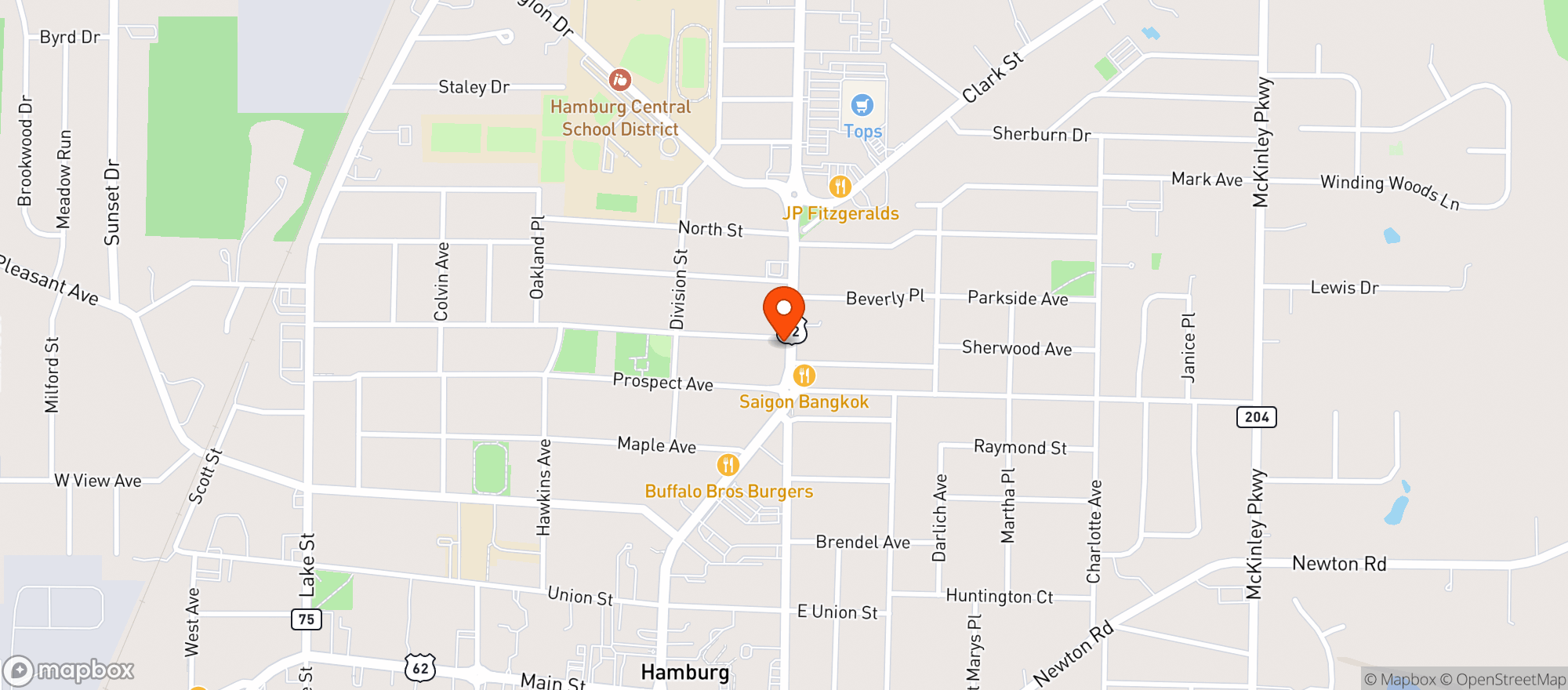 Map showing Hamm & Fattey's Beer Co.