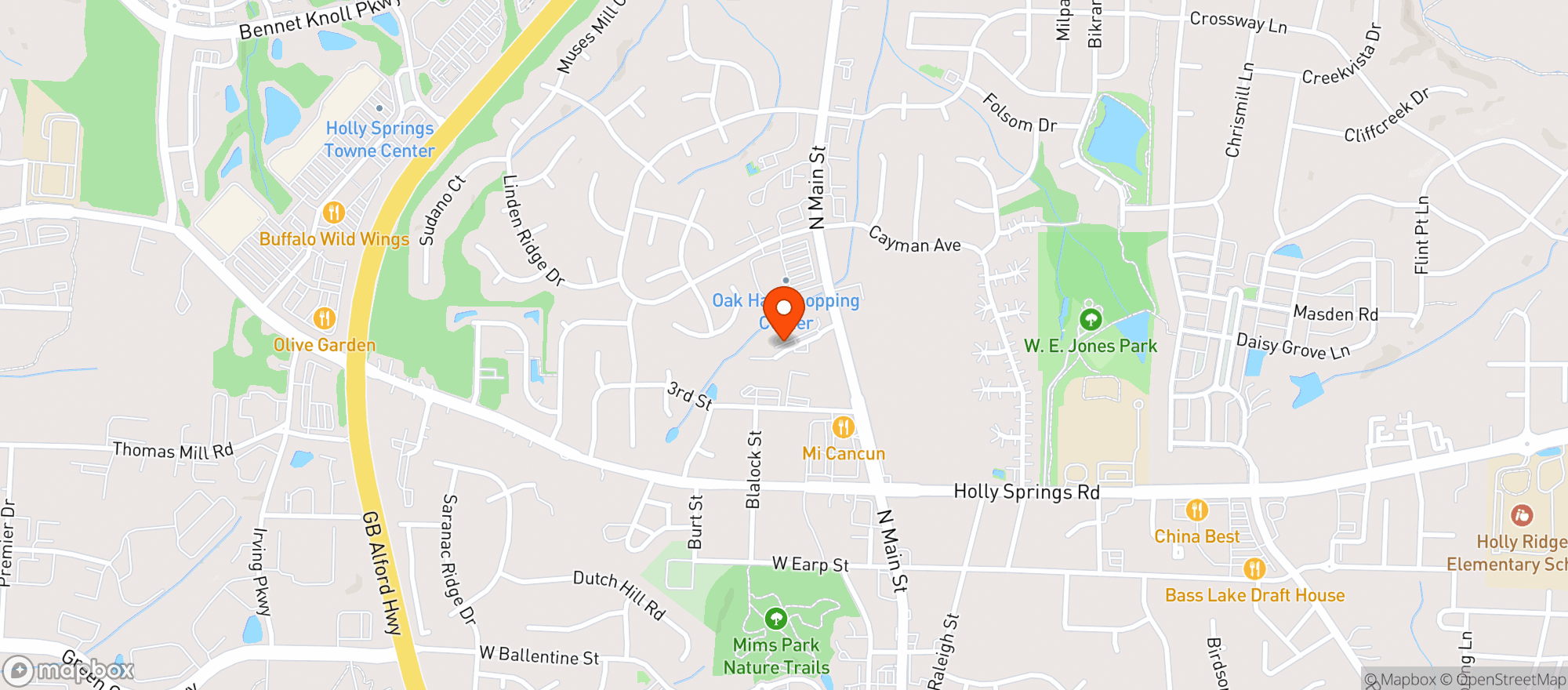 Map showing Bombshell Beer Company