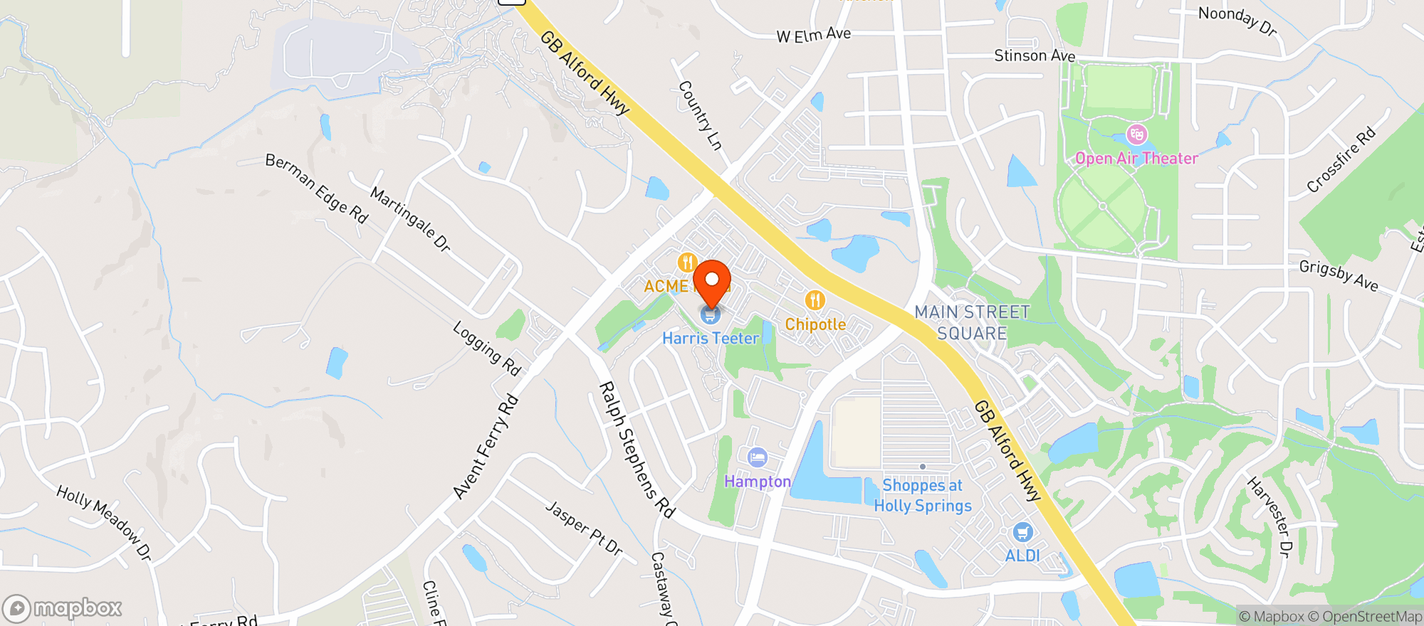 Map showing Harris Teeter