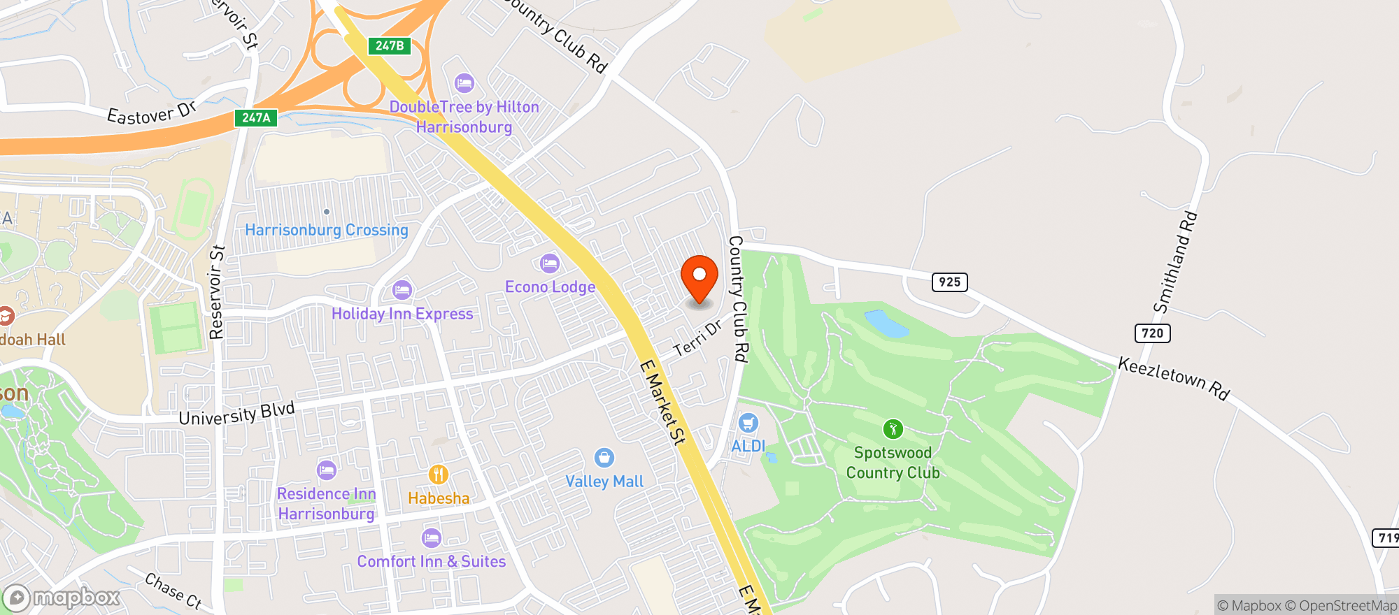 Map showing Kroger