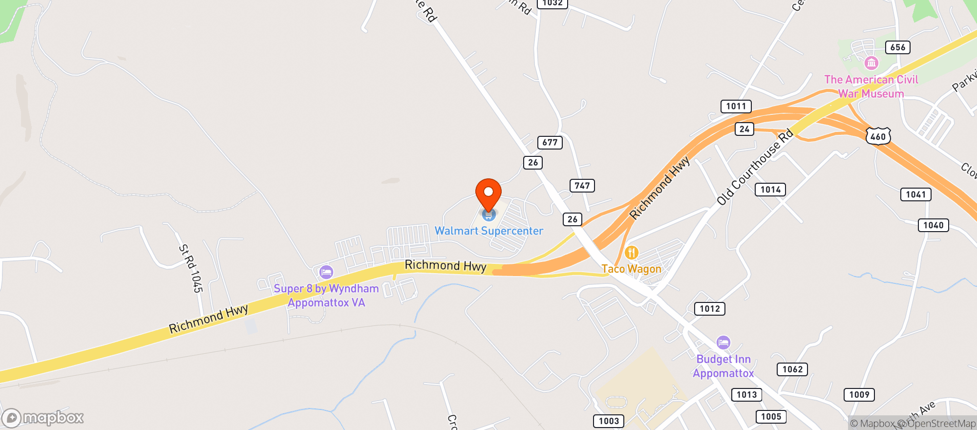 Map showing Walmart Supercenter
