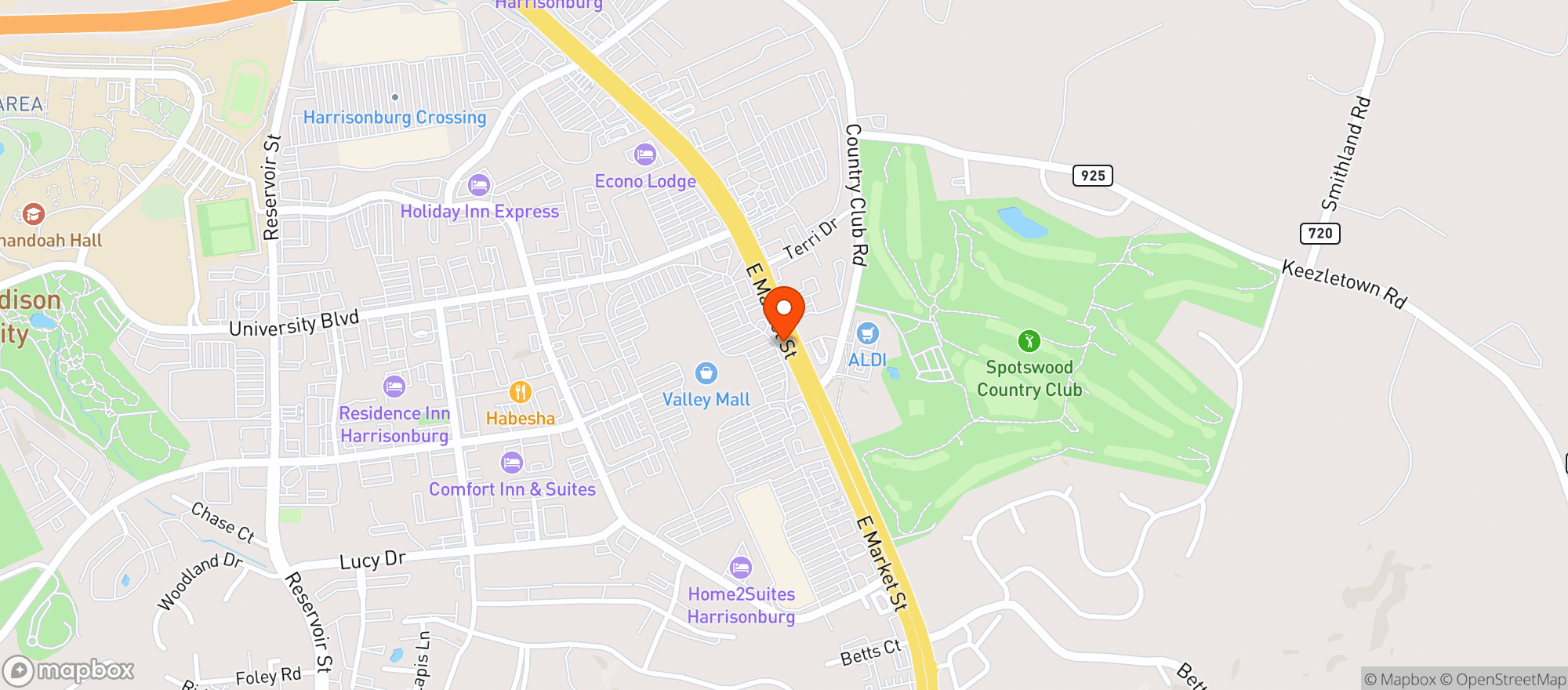 Map showing Target Store