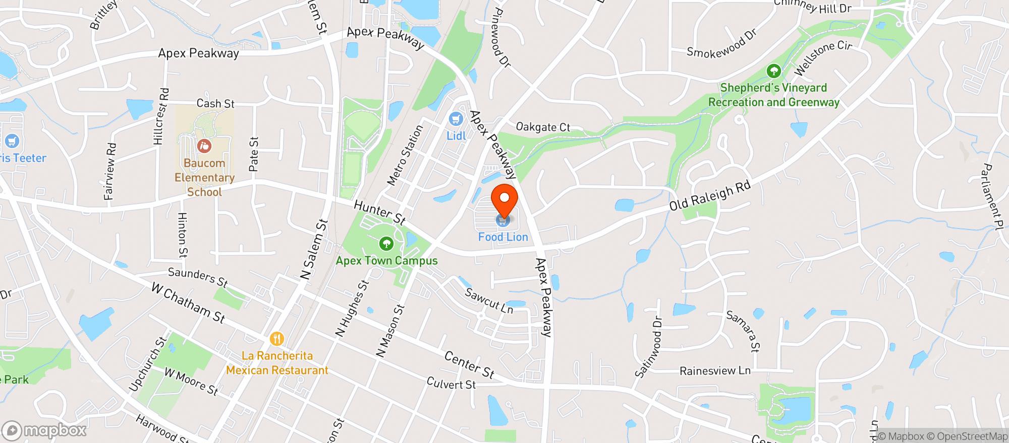 Map showing Food Lion #1338