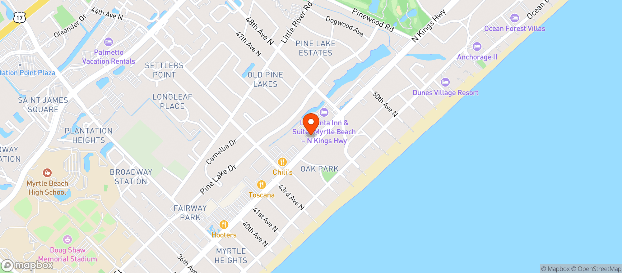 Map showing Carolina Roadhouse