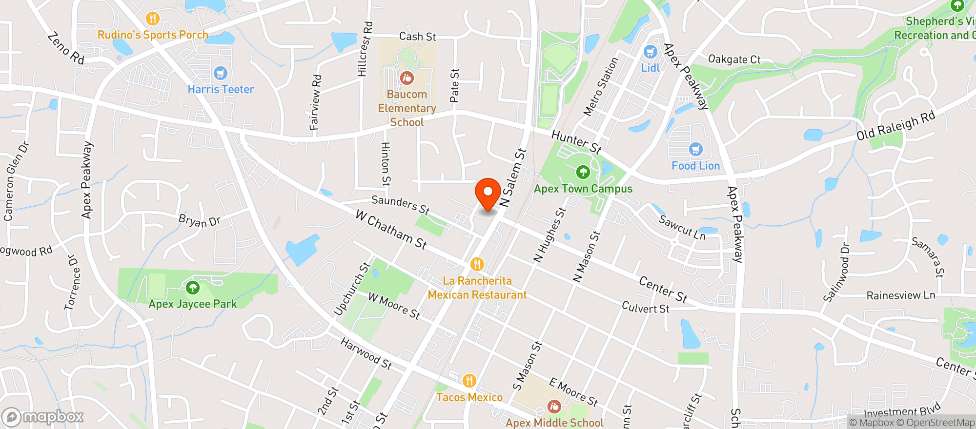 Map showing Scratch Kitchen & Taproom