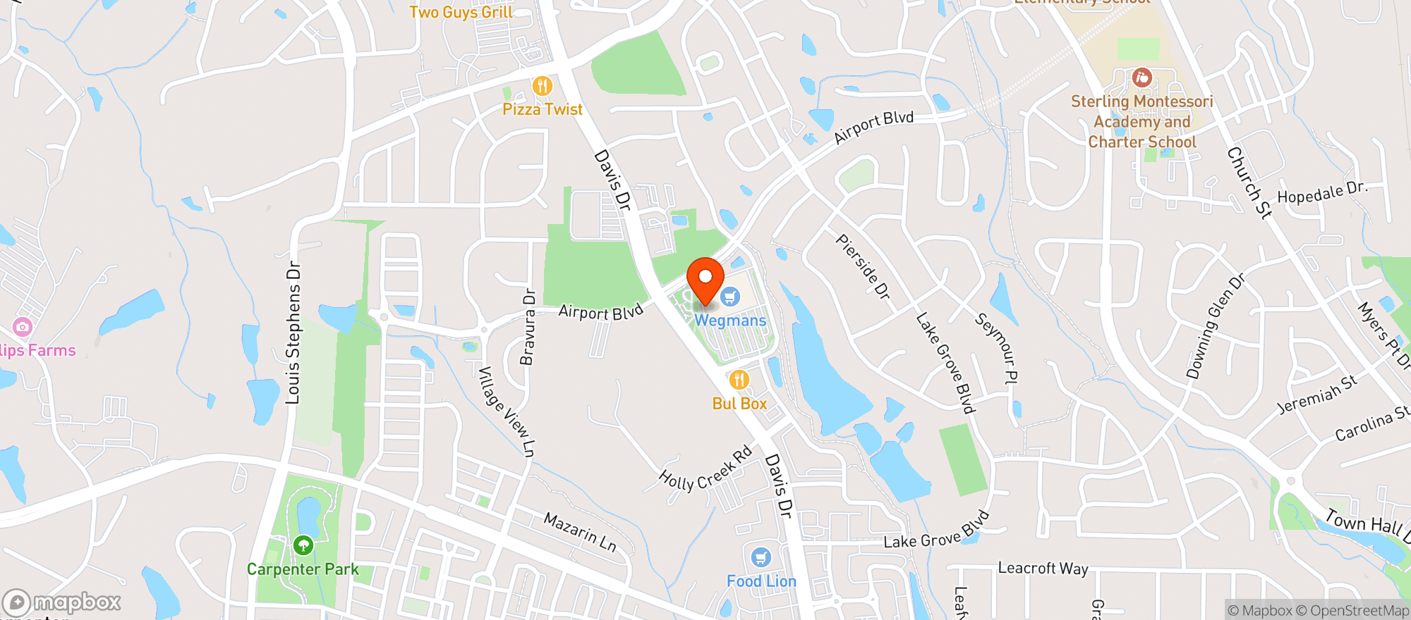 Map showing Wegmans
