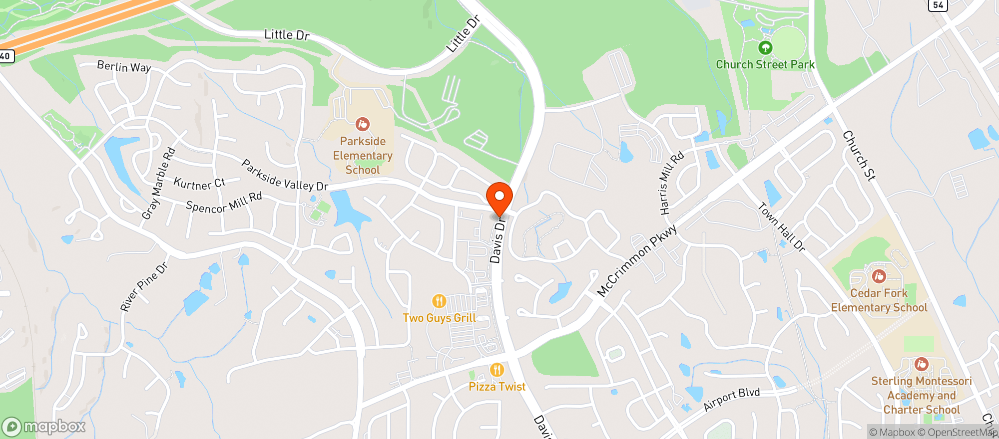 Map showing Harris Teeter