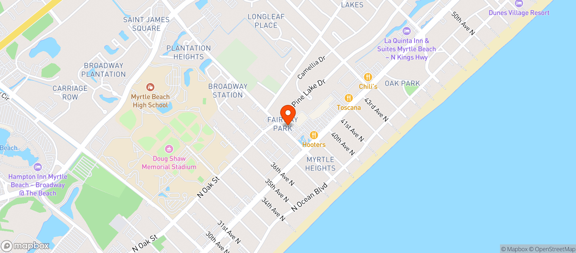 Map showing Village Bar & Grill (myr)