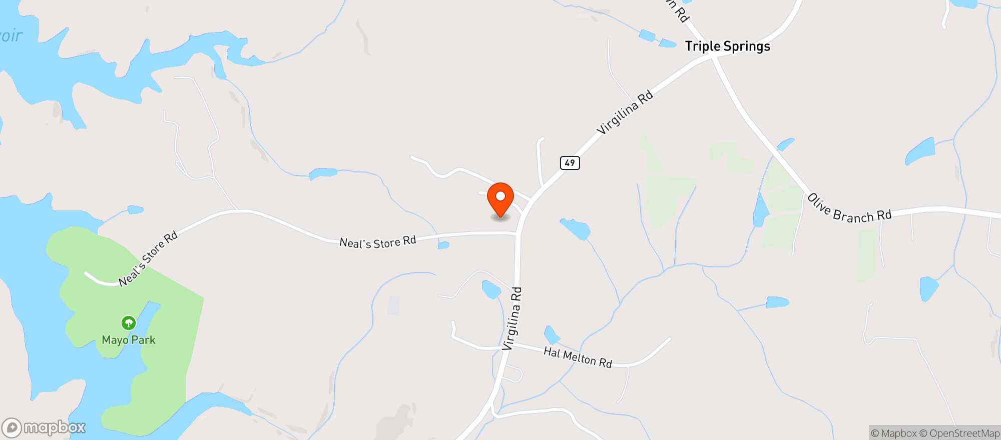 Map showing MAYO LAKE FOOD MART