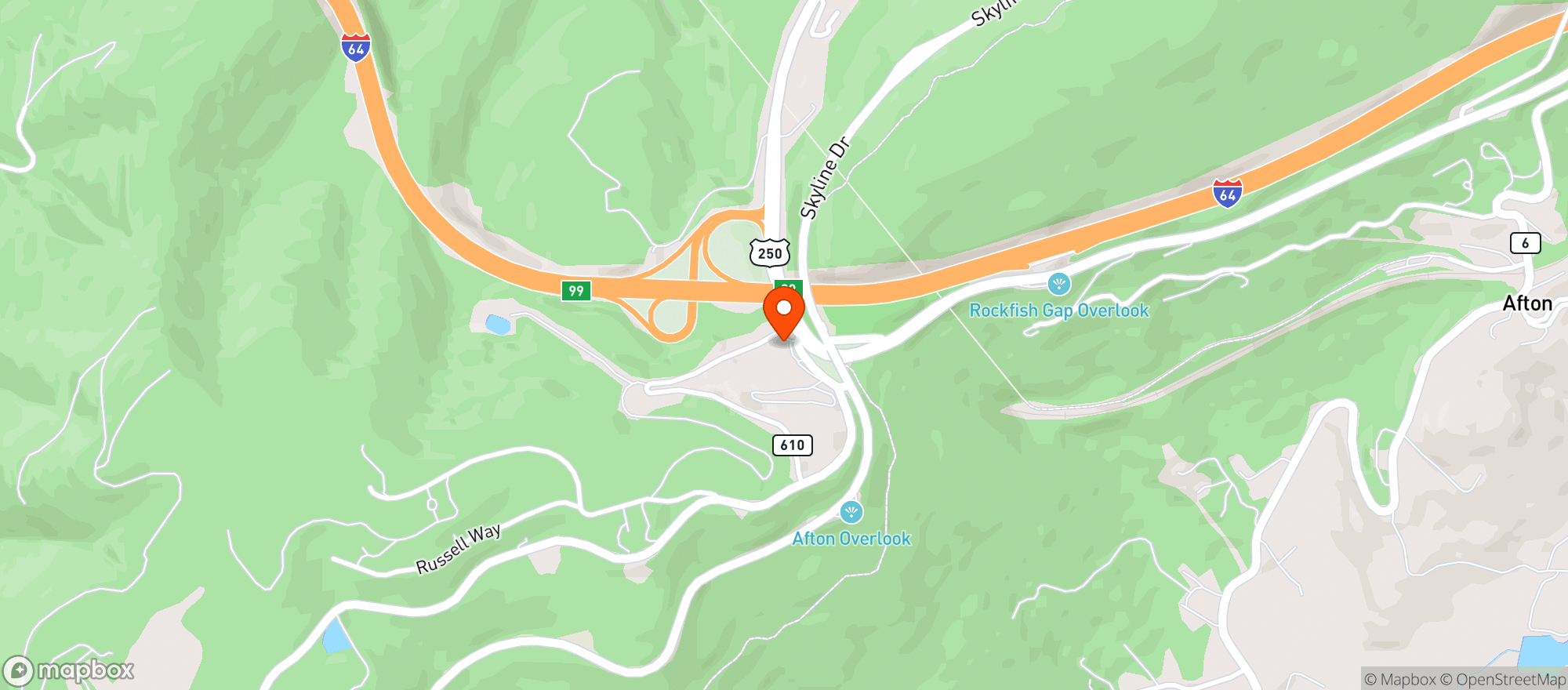Map showing Afton Mountain
