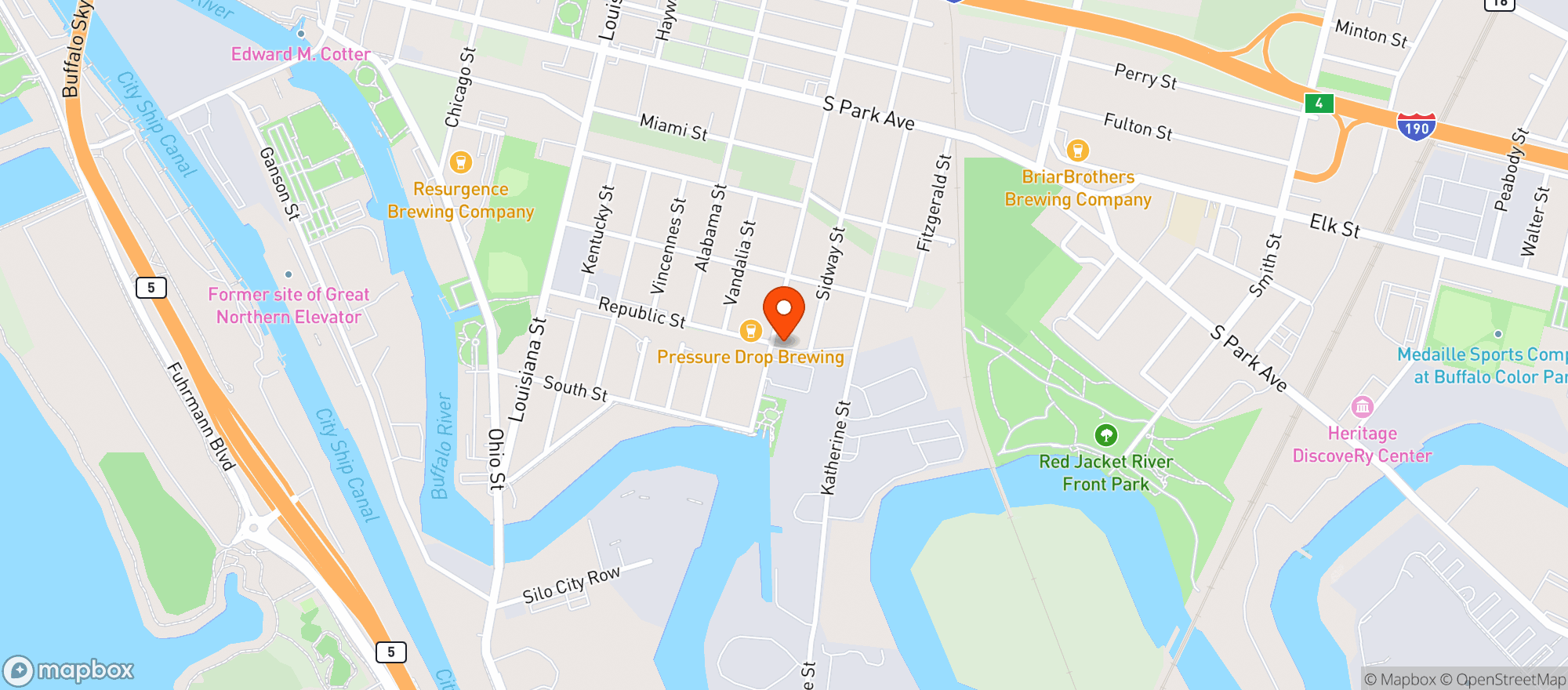 Map showing Gene Mccarthys Restaurant