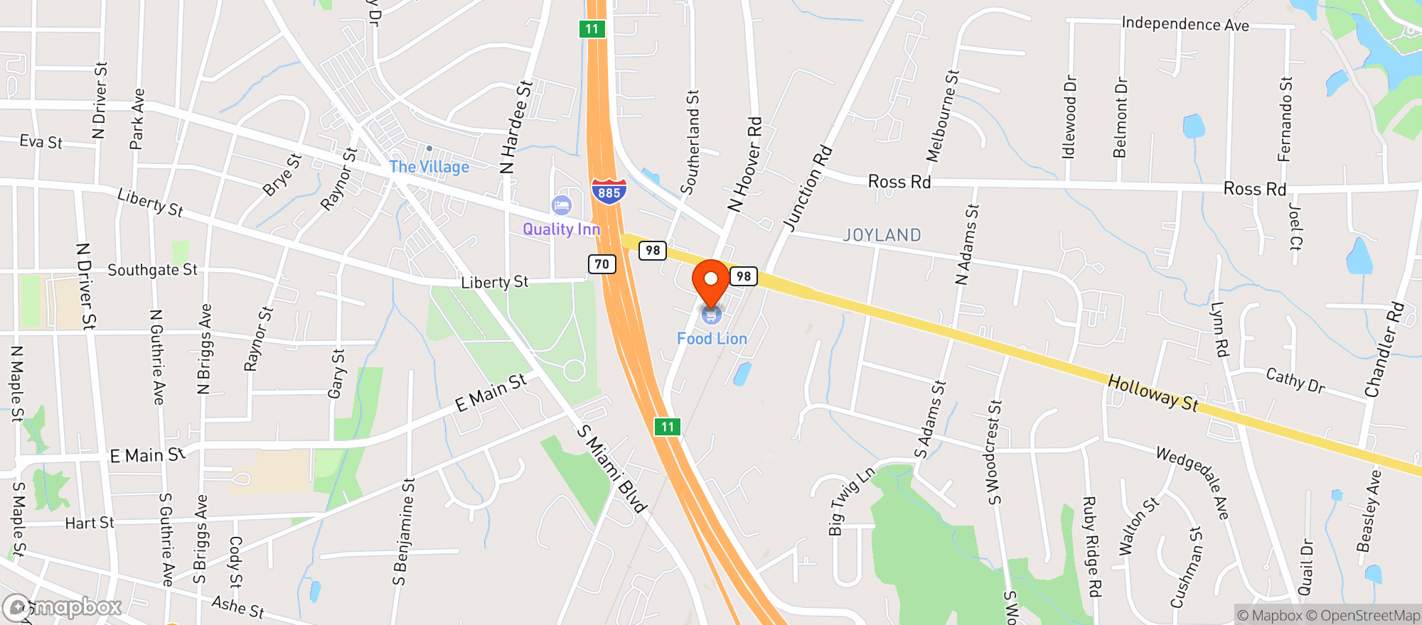 Map showing Food Lion #234